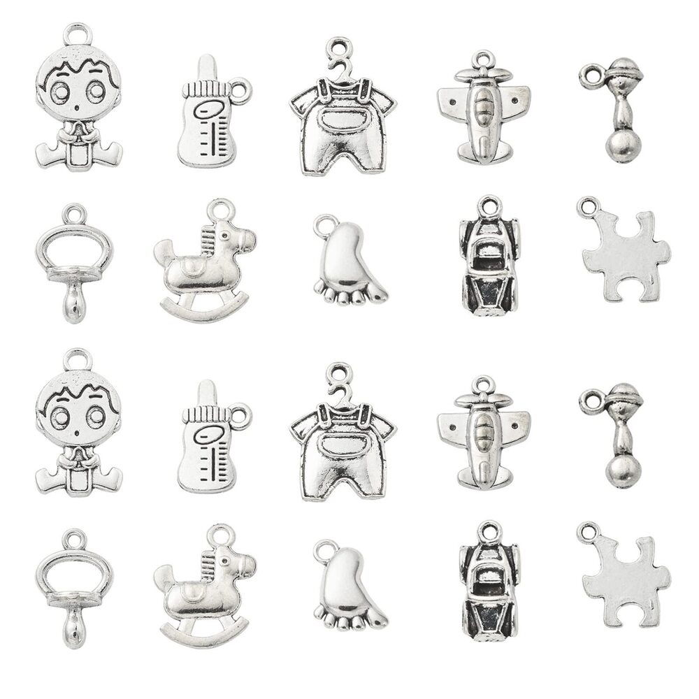 9598 100pcs Tibetan Baby Theme Charms for Jewelry Making